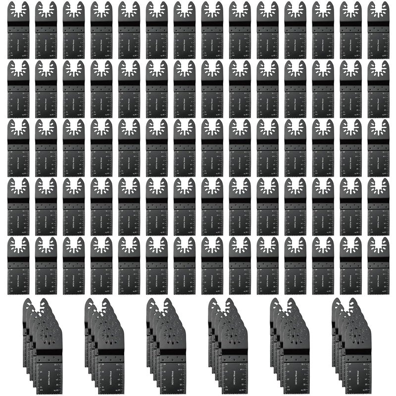 TrivdPro 100Pcs Oscillating Tool Blades Professional Universal Oscillating Saw Blades Wood Multitool Blades Compatible with Dewalt, Milwaukee, Ryobi, Rockwell, Bosch - Image 1